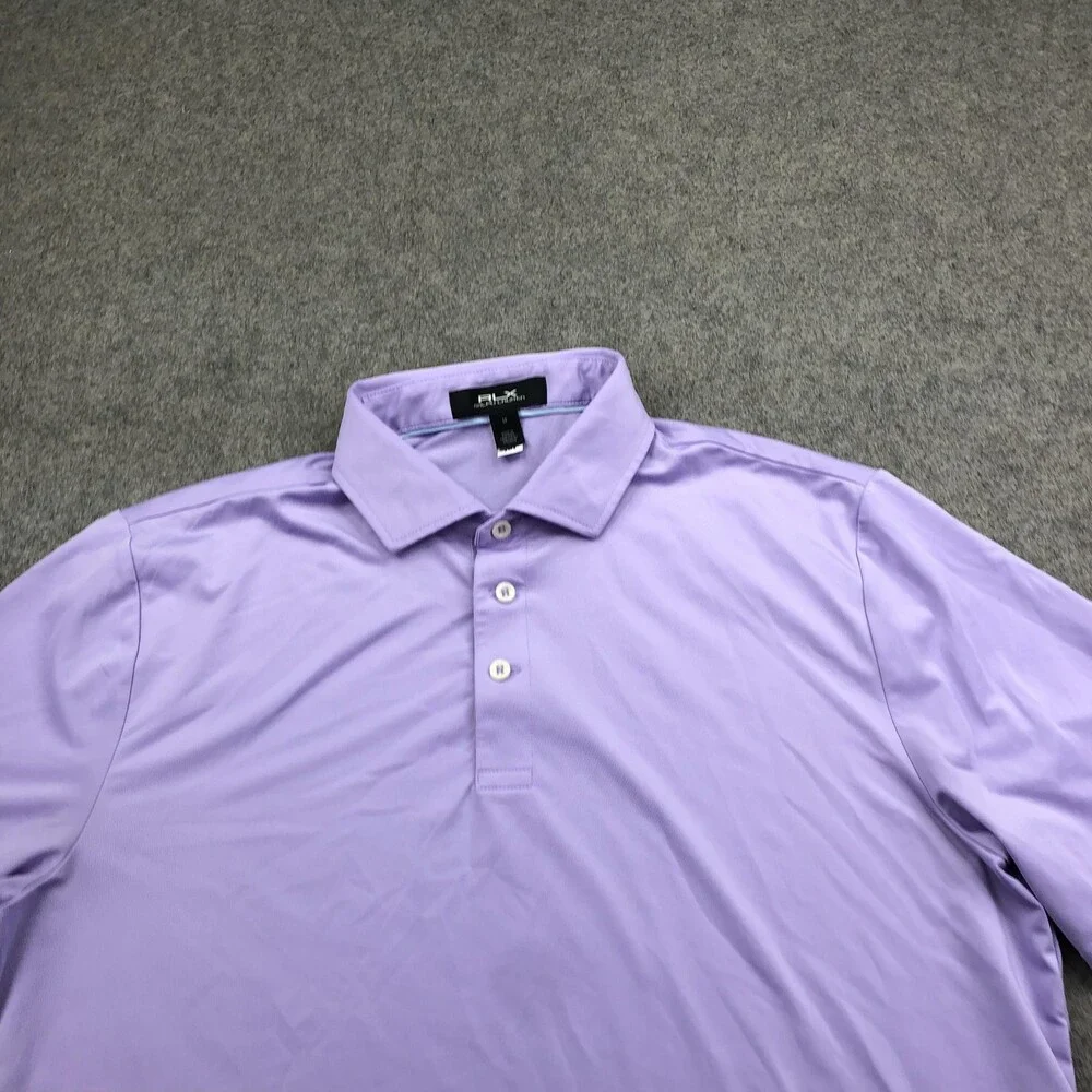 RLX Ralph Lauren Polo Shirt Mens Medium Purple Solid Golf Performance Knit